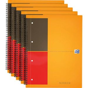 Notizbuch Oxford International, Optik Paper®, DIN A4, liniert, 80g/m², 80 Blatt, 5 Stück Notizbuch Oxford International, Optik Paper®, DIN A4, liniert, 80g/m², 80 Blatt, 5 Stück