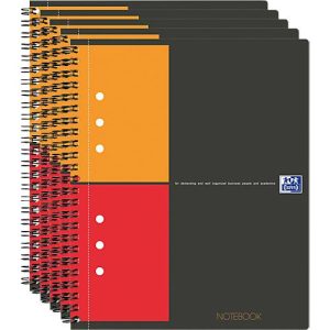 Notizbuch Oxford International, Optik Paper®, DIN A5, kariert, 80g/m², 80 Blatt, 5 Stück Notizbuch Oxford International, Optik Paper®, DIN A5, kariert, 80g/m², 80 Blatt, 5 Stück