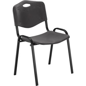NowyStyl Besucherstuhl, H 470 mm x B 460 mm x T 410 mm, Kunststoff, mit Stahlgestell, Antikratzfüße, stapelbar, schwarz-anthrazit NowyStyl Besucherstuhl, H 470 mm x B 460 mm x T 410 mm, Kunststoff, mit Stahlgestell, Antikratzfüße, stapelbar, schwarz-anthrazit