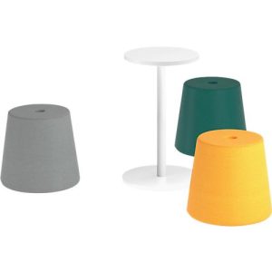NowyStyl Pouf Set Versi, 3 Sitzhocker inklusive Tisch, petrol/gelb/hellgrau/weiß NowyStyl Pouf Set Versi, 3 Sitzhocker inklusive Tisch, petrol/gelb/hellgrau/weiß