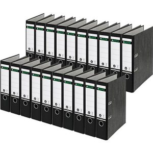 Ordner LEITZ®1080, DIN A4, Rückenbreite 80 mm, Griffloch, geklebtes Rückenschild, Hartpappe, 20 Stück, schwarz Ordner LEITZ®1080, DIN A4, Rückenbreite 80 mm, Griffloch, geklebtes Rückenschild, Hartpappe, 20 Stück, schwarz