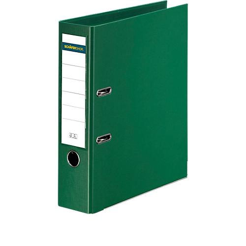 Ordner Schäfer Shop Select, DIN A4, Rückenbreite 80 mm, Griffloch, auswechselbares Rückenschild, Polypropylen, 1 Stück, grün