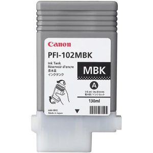 Original Canon Tintenpatrone PFI-102MBK, Einzelpack, mattschwarz Original Canon Tintenpatrone PFI-102MBK, Einzelpack, mattschwarz