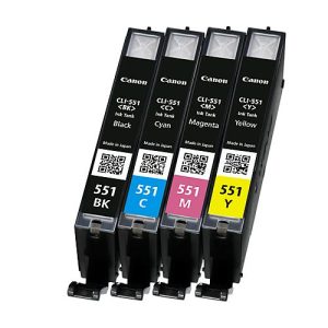 Original Canon Tintenpatronen CLI-551 CMYK, Mixpack, cyan, magenta, gelb, schwarz Original Canon Tintenpatronen CLI-551 CMYK, Mixpack, cyan, magenta, gelb, schwarz