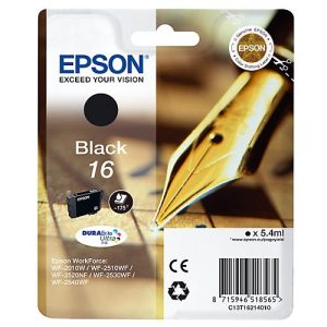 Original Epson Tintenpatrone 16, Einzelpack, schwarz Original Epson Tintenpatrone 16, Einzelpack, schwarz