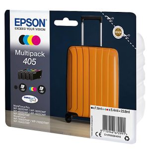 Original Epson Tintenpatrone 405, Mixpack, schwarz, cyan, gelb, magenta Original Epson Tintenpatrone 405, Mixpack, schwarz, cyan, gelb, magenta