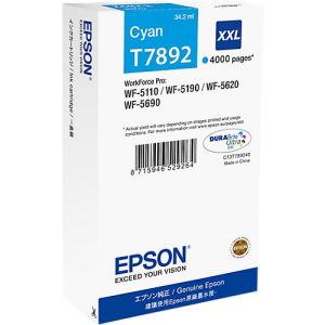 Original Epson Tintenpatrone T7892, Einzelpack, cyan Original Epson Tintenpatrone T7892, Einzelpack, cyan