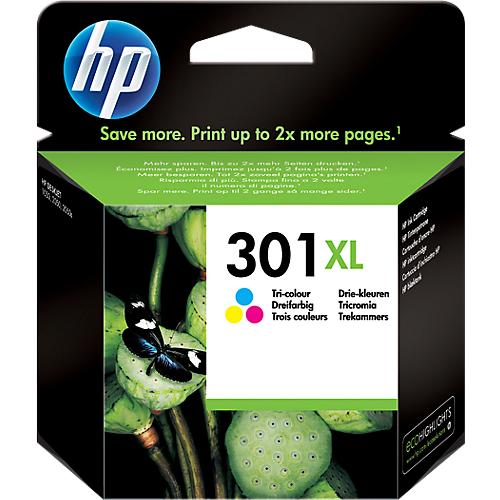 Original HP Tintenpatrone 301XL CMY, Einzelpack, Tri-Colour