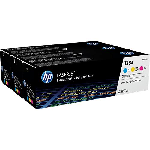 Original HP Toner 128A CMY, Multipack, cyan, magenta, gelb