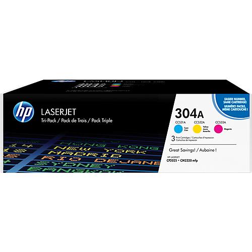 Original HP Toner 304A CMY, Multipack, cyan, magenta, gelb