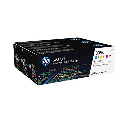 Original HP Toner 305A CMY, Multipack, cyan, magenta, gelb