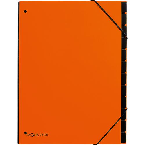 Pagna Pultordner Trend, für DIN A4, Karton, 12 Fächer, orange
