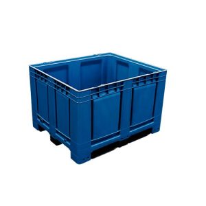 Palettenbox Big Box 680 l, B 1200 x T 1000 x H 790 mm, geschlossen, blau, 3 Kufen Palettenbox Big Box 680 l, B 1200 x T 1000 x H 790 mm, geschlossen, blau, 3 Kufen