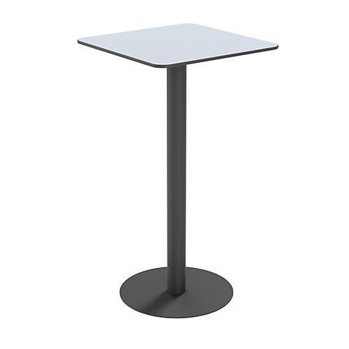 Paperflow Outdoor-Tisch Cross, quadratisch, Tellerfuß, B 600 x T 600 x H 1100 mm, grau/mattschwarz