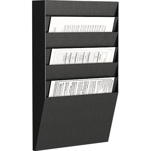 Paperflow Prospekt-Wandhalter A4 quer 6 Fächer, schwarz