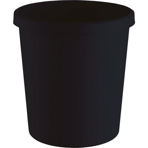 Papierkorb Helit The Green German, Volumen 18 l, umlaufender Griffrand, Recyclingkunststoff, Ø 315 x H 331 mm, schwarz