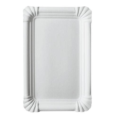 Pappteller Papstar Pure, Einweg, eckig, 130 x 200 mm, lebensmittelecht, FSC®-zertifiziert & kompostierbar, weiß, 4 x 250 Stück