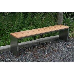 Parkbank, Edelstahl/Garapaholz, ohne Rückenlehne, B 2000 x T 300 x H 400 mm Parkbank, Edelstahl/Garapaholz, ohne Rückenlehne, B 2000 x T 300 x H 400 mm