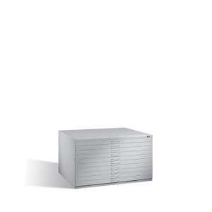 Planschrank aus Stahl, für Formate bis DIN A0, 10 Schubladen Planschrank aus Stahl, für Formate bis DIN A0, 10 Schubladen