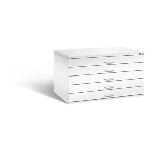 Planschrank aus Stahl, für Formate bis DIN A0, 5 Schubladen Planschrank aus Stahl, für Formate bis DIN A0, 5 Schubladen
