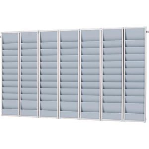 Planungstafel Eichner Flexo, 5er-Set, mit Wandprofil, je 10 Tafelschienen, für bis zu 50 Auftragstaschen, B 1700 x T 100 x H 1280 mm, Kunststoff, grau Planungstafel Eichner Flexo, 5er-Set, mit Wandprofil, je 10 Tafelschienen, für bis zu 50 Auftragstaschen, B 1700 x T 100 x H 1280 mm, Kunststoff, grau