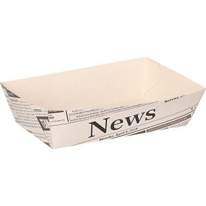 Pommesbox Papstar Newsprint, mittel, L 135 x B 90 x H 35 mm, fettdicht, FSC®-Frischfaserkarton, grau-schwarz, 50 Stück Pommesbox Papstar Newsprint, mittel, L 135 x B 90 x H 35 mm, fettdicht, FSC®-Frischfaserkarton, grau-schwarz, 50 Stück