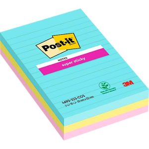 Post-it® Haftnotizen Super Sticky XL Notes Cosmic, 101 x 152 mm, farbig & liniert, 3 Blöcke á 90 Blatt Post-it® Haftnotizen Super Sticky XL Notes Cosmic, 101 x 152 mm, farbig & liniert, 3 Blöcke á 90 Blatt