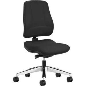 Prosedia Bürostuhl LEANOS V KOMFORT, Synchronmechanik, ohne Armlehnen, Lordosenstütze, Knierolle, schwarz/alupoliert Prosedia Bürostuhl LEANOS V KOMFORT, Synchronmechanik, ohne Armlehnen, Lordosenstütze, Knierolle, schwarz/alupoliert