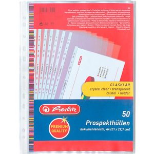 Prospekthülle Premium, A4, PP-Folie, glatt, dokumentenecht, 50 Stück, extra stark Prospekthülle Premium, A4, PP-Folie, glatt, dokumentenecht, 50 Stück, extra stark