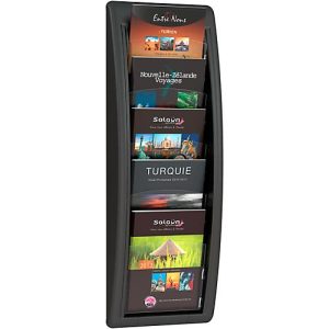 Prospektwandhalter Paperflow Quickfit, 5 Fächer im Format DIN A5, B 228 x T 95 x H 650 mm, Polystyrol, schwarz Prospektwandhalter Paperflow Quickfit, 5 Fächer im Format DIN A5, B 228 x T 95 x H 650 mm, Polystyrol, schwarz