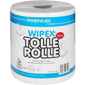 Putztuchrolle Wipex Tolle Rolle , 2-lagig, weiß, 447 Blatt pro Rolle, 6 Rollen je Karton Putztuchrolle Wipex Tolle Rolle , 2-lagig, weiß, 447 Blatt pro Rolle, 6 Rollen je Karton