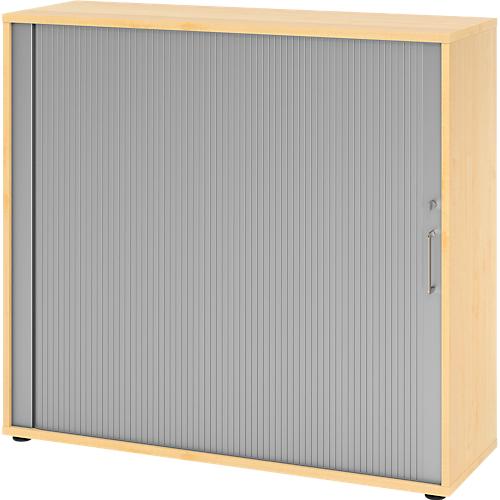 Querrollladenschrank Breno, 3 OH, abschließbar, stapelbar, B 1200 x T 400 x H 1100 mm, Spanplatte, Ahorn