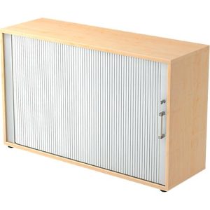 Querrollladenschrank TARVIS, 2 Ordnerhöhen, B 1200 x T 400 x H 825 mm, abschließ- & stapelbar, Ahorn-Dekor/alusilber Querrollladenschrank TARVIS, 2 Ordnerhöhen, B 1200 x T 400 x H 825 mm, abschließ- & stapelbar, Ahorn-Dekor/alusilber