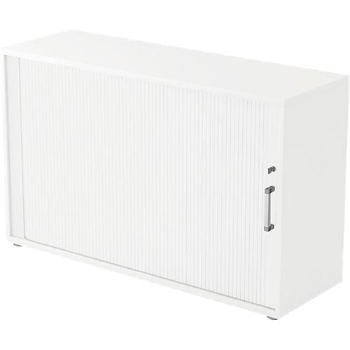 Querrollladenschrank TARVIS, 2 Ordnerhöhen, B 1200 x T 400 x H 825 mm, abschließ- & stapelbar, weiß/weiß