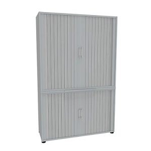Querrollladenschrank, zweiteilig, B 1200 mm, 5 OH, lichtgrau Querrollladenschrank, zweiteilig, B 1200 mm, 5 OH, lichtgrau