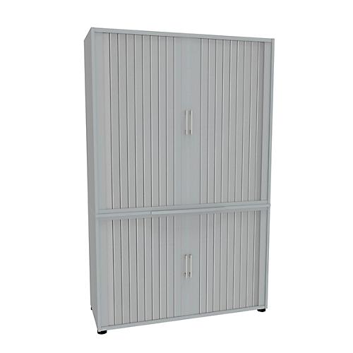 Querrollladenschrank, zweiteilig, B 1200 mm, 5 OH, lichtgrau