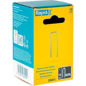 Rapid Schmalrückenklammern Typ 606, 18 mm Schenkellänge, Präzisionsschnitt, galvanisiert, 2880 Stück
