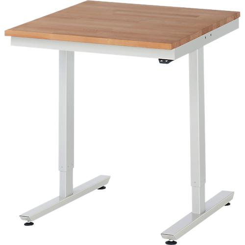 Rau Arbeitstisch Adlatus, elektrisch höhenverstellbar, 25 mm geölte Massivholzplatte, bis 150 kg, B 750 x T 800 x H 720-1120 mm, Buche/lichtgrau