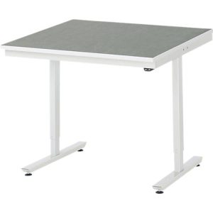 Rau Arbeitstisch Adlatus, elektrisch höhenverstellbar, 25 mm Spanplatte, Linoleumbelag, 150 kg, B 1000 x T 1000 x H 720-1120 mm, hellgrau/lichtgrau Rau Arbeitstisch Adlatus, elektrisch höhenverstellbar, 25 mm Spanplatte, Linoleumbelag, 150 kg, B 1000 x T 1000 x H 720-1120 mm, hellgrau/lichtgrau
