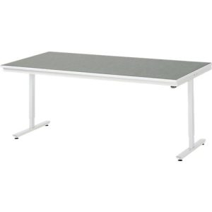 Rau Arbeitstisch Adlatus, elektrisch höhenverstellbar, 25 mm Spanplatte, Linoleumbelag, 150 kg, B 2000 x T 1000 x H 720-1120 mm, hellgrau/lichtgrau Rau Arbeitstisch Adlatus, elektrisch höhenverstellbar, 25 mm Spanplatte, Linoleumbelag, 150 kg, B 2000 x T 1000 x H 720-1120 mm, hellgrau/lichtgrau