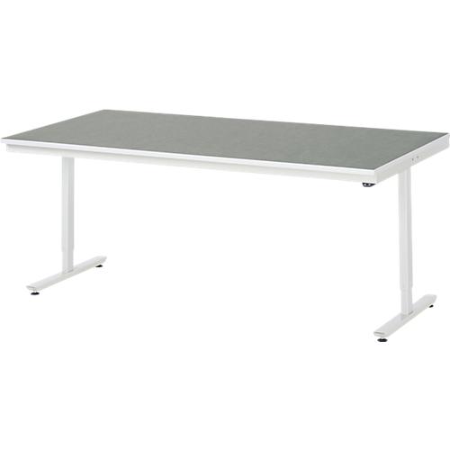 Rau Arbeitstisch Adlatus, elektrisch höhenverstellbar, 25 mm Spanplatte, Linoleumbelag, 150 kg, B 2000 x T 1000 x H 720-1120 mm, hellgrau/lichtgrau