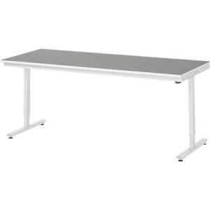 Rau Arbeitstisch Adlatus, elektrisch höhenverstellbar, 25 mm Spanplatte, Linoleumbelag, 150 kg, B 2000 x T 800 x H 720-1120 mm, hellgrau/lichtgrau Rau Arbeitstisch Adlatus, elektrisch höhenverstellbar, 25 mm Spanplatte, Linoleumbelag, 150 kg, B 2000 x T 800 x H 720-1120 mm, hellgrau/lichtgrau