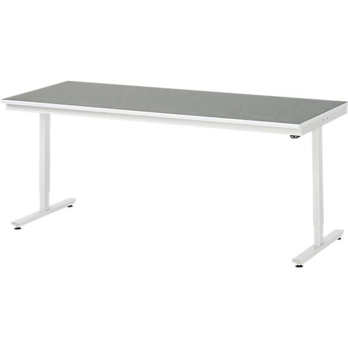 Rau Arbeitstisch Adlatus, elektrisch höhenverstellbar, 25 mm Spanplatte, Linoleumbelag, 150 kg, B 2000 x T 800 x H 720-1120 mm, hellgrau/lichtgrau