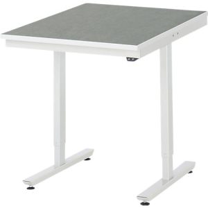 Rau Arbeitstisch Adlatus, elektrisch höhenverstellbar, 25 mm Spanplatte, Linoleumbelag, 150 kg, B 750 x T 1000 x H 720-1120 mm, hellgrau/lichtgrau Rau Arbeitstisch Adlatus, elektrisch höhenverstellbar, 25 mm Spanplatte, Linoleumbelag, 150 kg, B 750 x T 1000 x H 720-1120 mm, hellgrau/lichtgrau