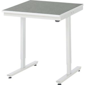 Rau Arbeitstisch Adlatus, elektrisch höhenverstellbar, 25 mm Spanplatte, Linoleumbelag, 150 kg, B 750 x T 800 x H 720-1120 mm, hellgrau/lichtgrau Rau Arbeitstisch Adlatus, elektrisch höhenverstellbar, 25 mm Spanplatte, Linoleumbelag, 150 kg, B 750 x T 800 x H 720-1120 mm, hellgrau/lichtgrau