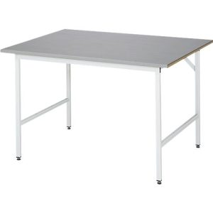 Rau Arbeitstisch Jerry, manuell höhenverstellbar, 25 mm MDF-Platte mit Edelstahlbelag, bis 300 kg, B 1250 x T 1000 x H 800-850 mm, silber/lichtgrau Rau Arbeitstisch Jerry, manuell höhenverstellbar, 25 mm MDF-Platte mit Edelstahlbelag, bis 300 kg, B 1250 x T 1000 x H 800-850 mm, silber/lichtgrau