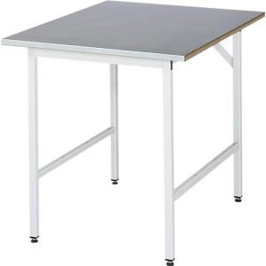 Rau Arbeitstisch Jerry, manuell höhenverstellbar, 25 mm MDF-Platte mit Stahlblechbelag, bis 300 kg, B 1000 x T 1000 x H 800-850 mm, silber/lichtgrau Rau Arbeitstisch Jerry, manuell höhenverstellbar, 25 mm MDF-Platte mit Stahlblechbelag, bis 300 kg, B 1000 x T 1000 x H 800-850 mm, silber/lichtgrau