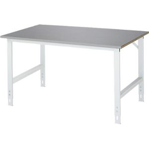 Rau Arbeitstisch Tom, manuell höhenverstellbar, 25 mm MDF-Platte mit Edelstahlbelag, bis 500 kg, B 1500 x T 1000 x H 760-1080 mm, silber/lichtgrau Rau Arbeitstisch Tom, manuell höhenverstellbar, 25 mm MDF-Platte mit Edelstahlbelag, bis 500 kg, B 1500 x T 1000 x H 760-1080 mm, silber/lichtgrau