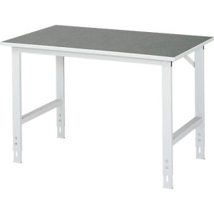 Rau Arbeitstisch Tom, manuell höhenverstellbar, 25 mm Spanplatte mit Linoleumbelag, bis 500 kg, B 1250 x T 800 x H 760-1080 mm, hellgrau/lichtgrau Rau Arbeitstisch Tom, manuell höhenverstellbar, 25 mm Spanplatte mit Linoleumbelag, bis 500 kg, B 1250 x T 800 x H 760-1080 mm, hellgrau/lichtgrau