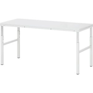 Rau Basistisch Serie E, manuell höhenverstellbar, 22 mm Spanplatte mit Melaminbelag, bis 450 kg, B 1800 x T 900 x H 650-1000 mm, lichtgrau Rau Basistisch Serie E, manuell höhenverstellbar, 22 mm Spanplatte mit Melaminbelag, bis 450 kg, B 1800 x T 900 x H 650-1000 mm, lichtgrau